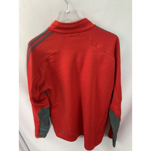 Adidas Men’s Sz M Red 1/4 Asymetric Zip Pullover Track Jacket - Picture 4 of 6
